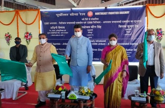 CM Flags Off Agartala-Manipur Jana-Shatabdi Express CM Flags Off Agartala-Manipur Jana-Shatabdi Express